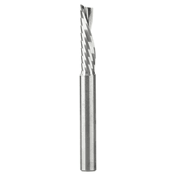 1/4" x 2-1/2" Down-Cut 'O' Plastic Cutting CNC Spiral Router Bit, 1-Flute, 1/4" Shank