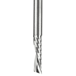 1/8" x 2" Down-Cut 'O' Plastic Cutting CNC Spiral Router Bit, 1-Flute, 1/8" Shank