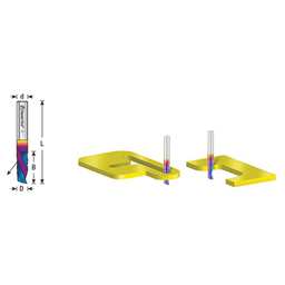1/16" x 1/4" Spektra Extreme Tool Life Coated Down-Cut 'O' Plastic Cutting CNC Spiral Router Bit, 1-Flute, 1/8" Shank (5/Pack)