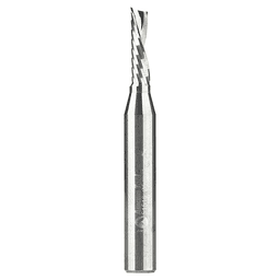 5/32" x 2" Down-Cut 'O' Plastic Cutting CNC Spiral Router Bit, 1-Flute, 1/4" Shank