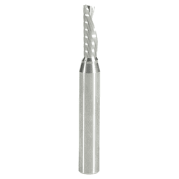 3/16" x 2" Down-Cut 'O' Plastic Cutting CNC Spiral Router Bit, 1-Flute, 1/4" Shank