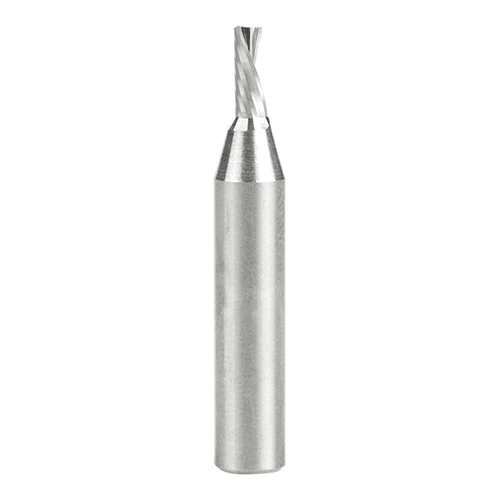1/8" x 1-1/2" Down-Cut 'O' Plastic Cutting CNC Spiral Router Bit, 1-Flute, 1/4" Shank