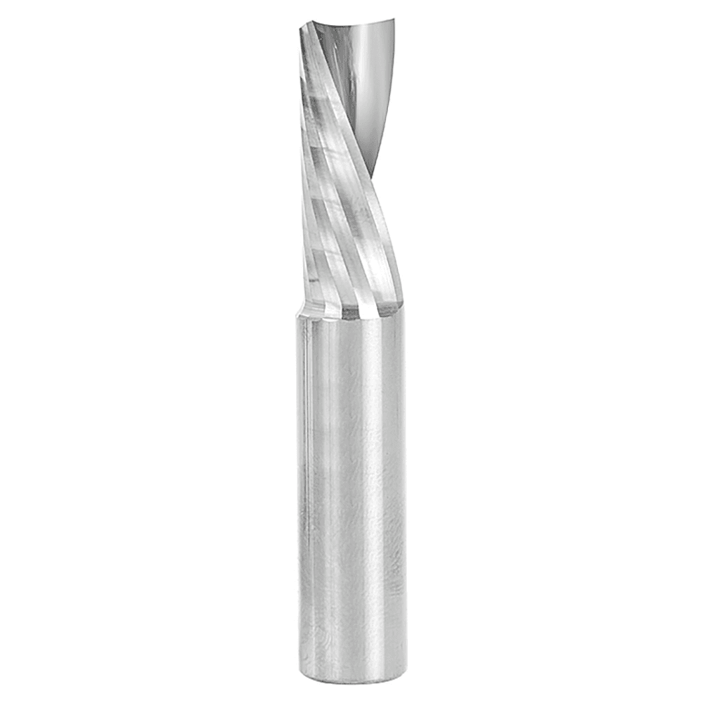 1/2" x 3" Down-Cut 'O' Plastic Cutting CNC Spiral Router Bit, 1-Flute, 1/2" Shank
