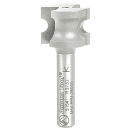21/32" x 3/32" Radius Bull Nose Router Bit, 2-Flute, 1/4" Shank