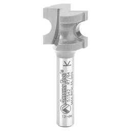 19/32" x 7/64" Radius Bull Nose Router Bit, 2-Flute, 1/4" Shank