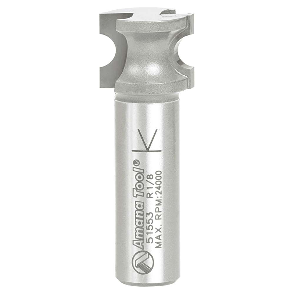 23/32" x 1/8" Radius Bull Nose Router Bit, 2-Flute, 1/2" Shank