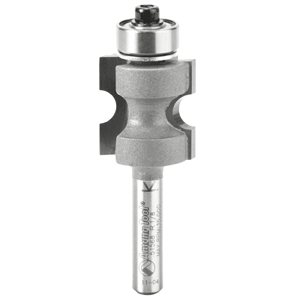 3/4" Dia x 3/4" Carbide Tipped Bull Nose Bit, 2-Flute, 1/4" Shank
