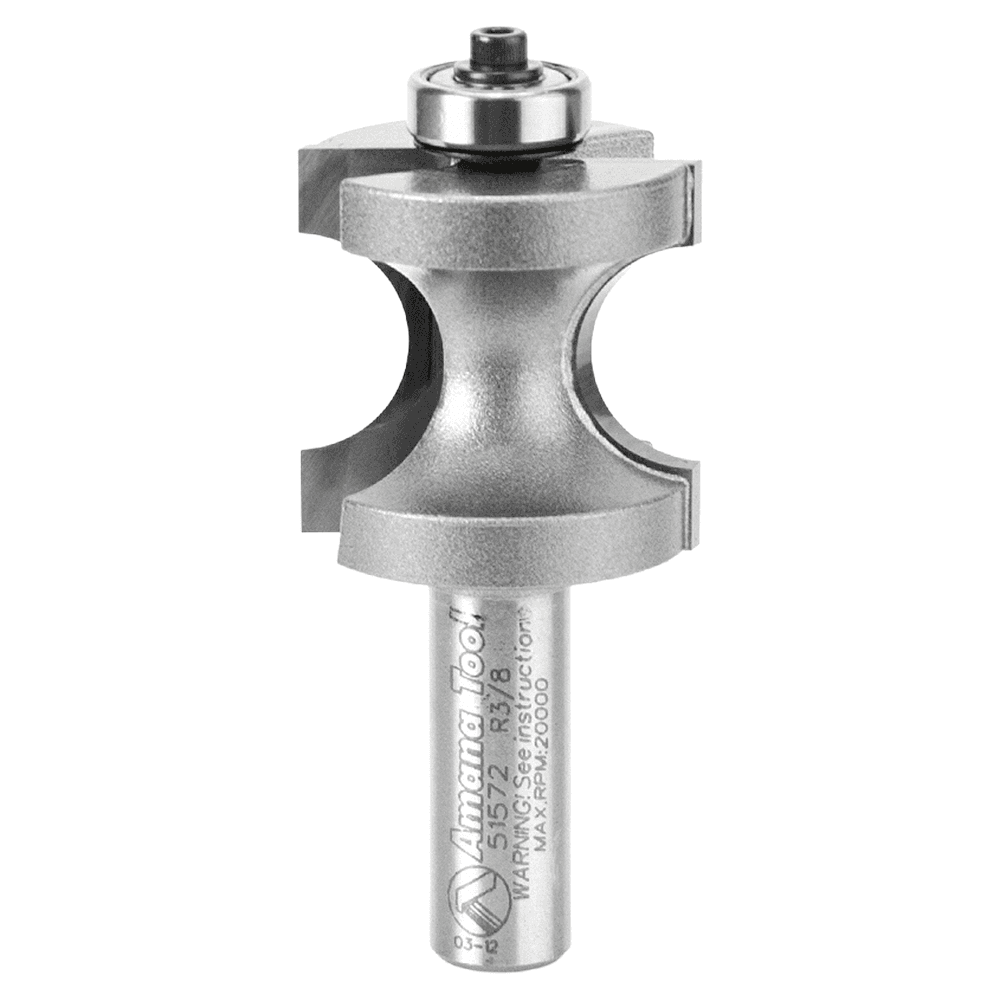 1-3/8" Dia x 1-5/16" Carbide Tipped Bull Nose Bit, 3/8" Radius, 1/2" Shank