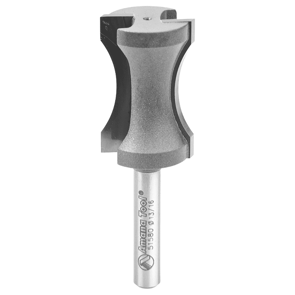 13/16" Dia x 1-1/4" Carbide Tipped Convex Edging 23/32" Radius, 1/4" Shank