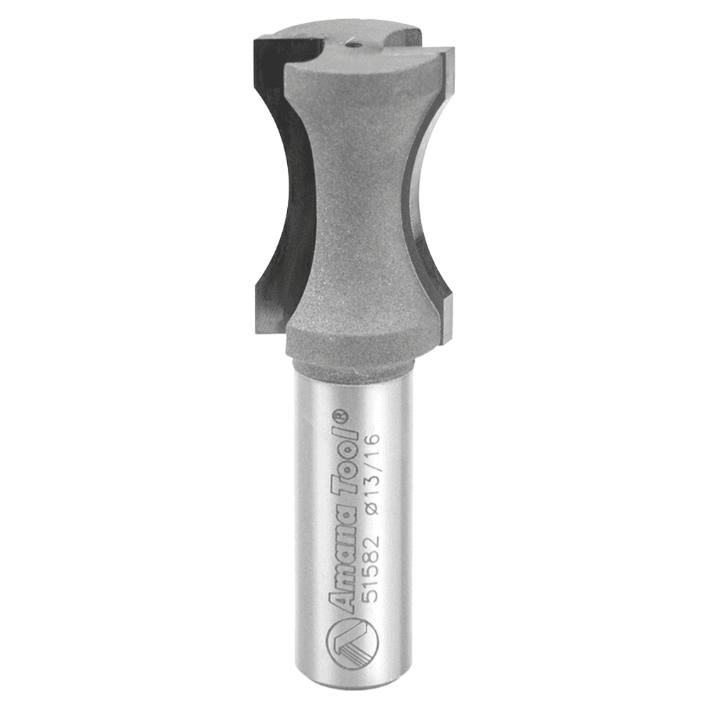 13/16" Dia x 1-1/4" Carbide Tipped Convex Edging 23/32" Radius, 1/2" Shank