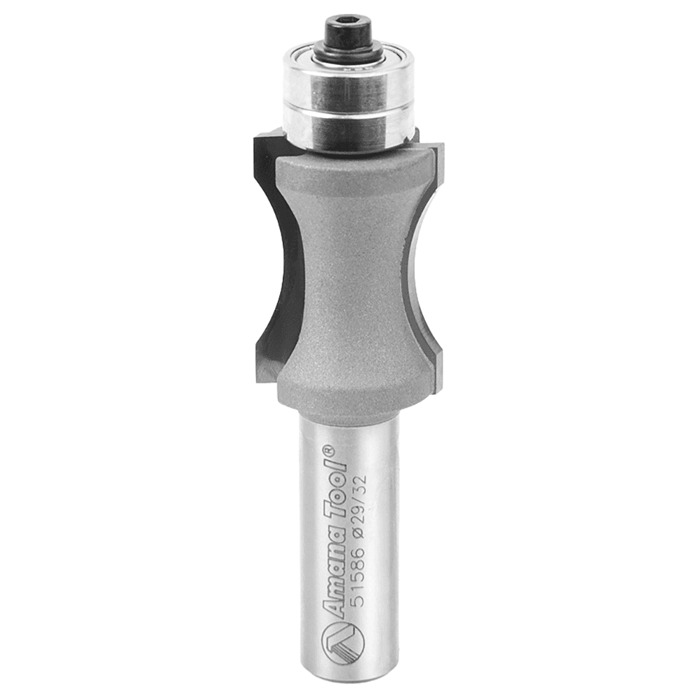 29/32" Dia x 1-1/4" Carbide Tipped Convex Edging 23/32" Radius, 1/2" Shank