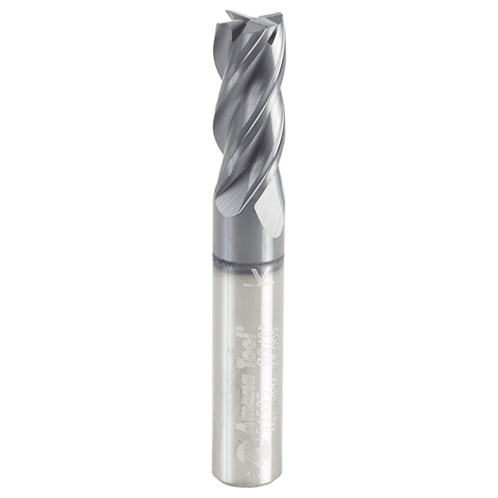 3/8" Dia x 7/8" CNC Variable Helix Spiral Router Bit, Square Bottom, 3/8" Shank Solid Carbide AlTiN Coated End Mill