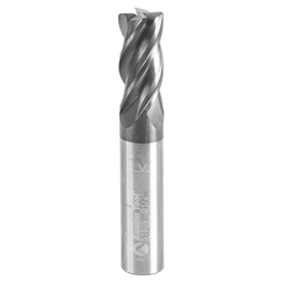1/2" Dia x 1" CNC Variable Helix Spiral Router Bit, Corner Radius Bottom, 1/2" Shank x 0.030 Radius Solid Carbide AlTiN Coated Up-Cut End Mill