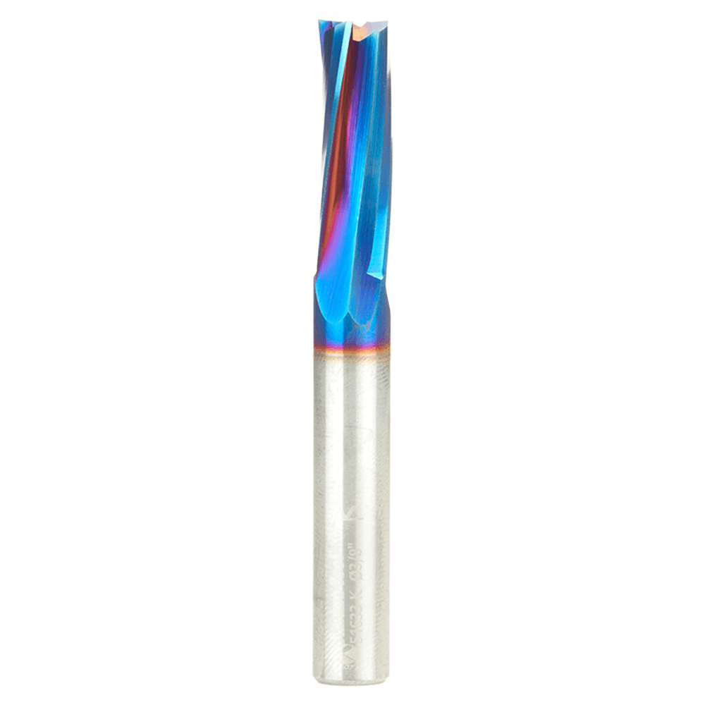 3/8" Dia x 1-1/8" Solid Carbide Spektra Extreme Tool Life Coated Spiral Finisher Router Bit, 3/8" Shank Up-Cut