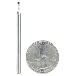 2mm Dia x 6mm Metric Solid Carbide CNC Spiral 'O' Single Flute, Plastic Cutting, 3mm Shank, 50mm Long Up-Cut Router Bit