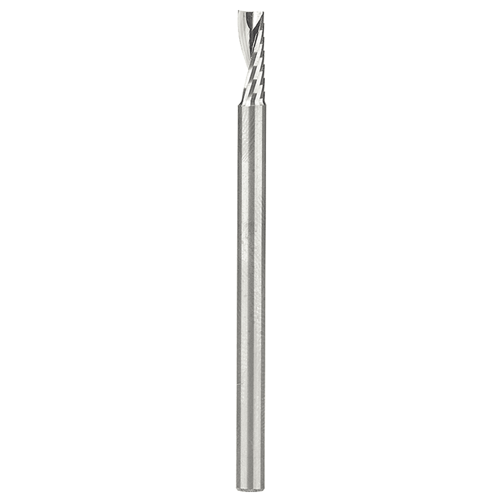 4mm Dia x 12mm Metric Solid Carbide CNC Spiral 'O' Single Flute, Plastic Cutting, 4mm Shank, 64mm Long Up-Cut Router Bit