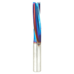 3/8" Dia x 1-1/8" Solid Carbide Spektra Extreme Tool Life Coated Spiral Finisher, 3/8" Shank Down-Cut Router Bit