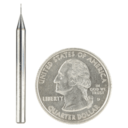 0.010" AlTiN Coated CNC Steel Ball End Mini Mill Bit, 2-Flute