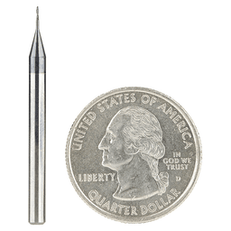 0.020" AlTiN Coated CNC Steel Ball End Mini Mill Bit, 2-Flute