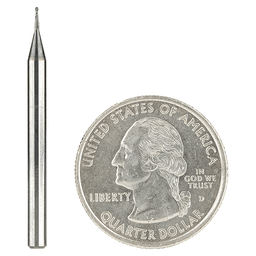 0.025" AlTiN Coated CNC Steel Ball End Mini Mill Bit, 2-Flute