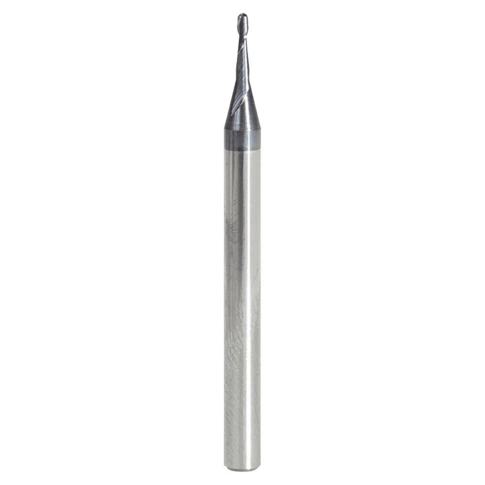 0.040" AlTiN Coated CNC Steel Ball End Mini Mill Bit, 2-Flute