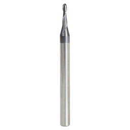0.055" AlTiN Coated CNC Steel Ball End Mini Mill Bit, 2-Flute