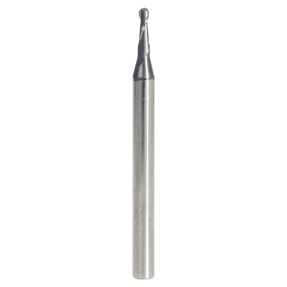 0.060" AlTiN Coated CNC Steel Ball End Mini Mill Bit, 2-Flute