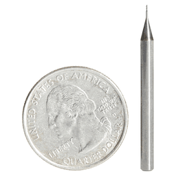 0.015" AlTiN Coated CNC Steel Ball End Mini Mill Bit, 4-Flute