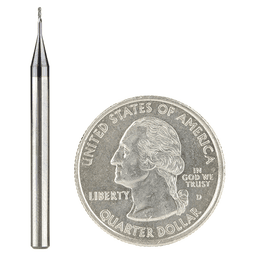 0.025" AlTiN Coated CNC Steel Ball End Mini Mill Bit, 4-Flute
