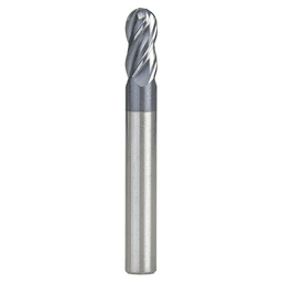 1/4" Dia x 1/2" High Performance Solid Carbide CNC Steel, Helix Spiral Ball Nose with AlTiN Coating 4-Flute, 1/4" Shank, 2" Long Up-Cut Router Bit, /End Mill