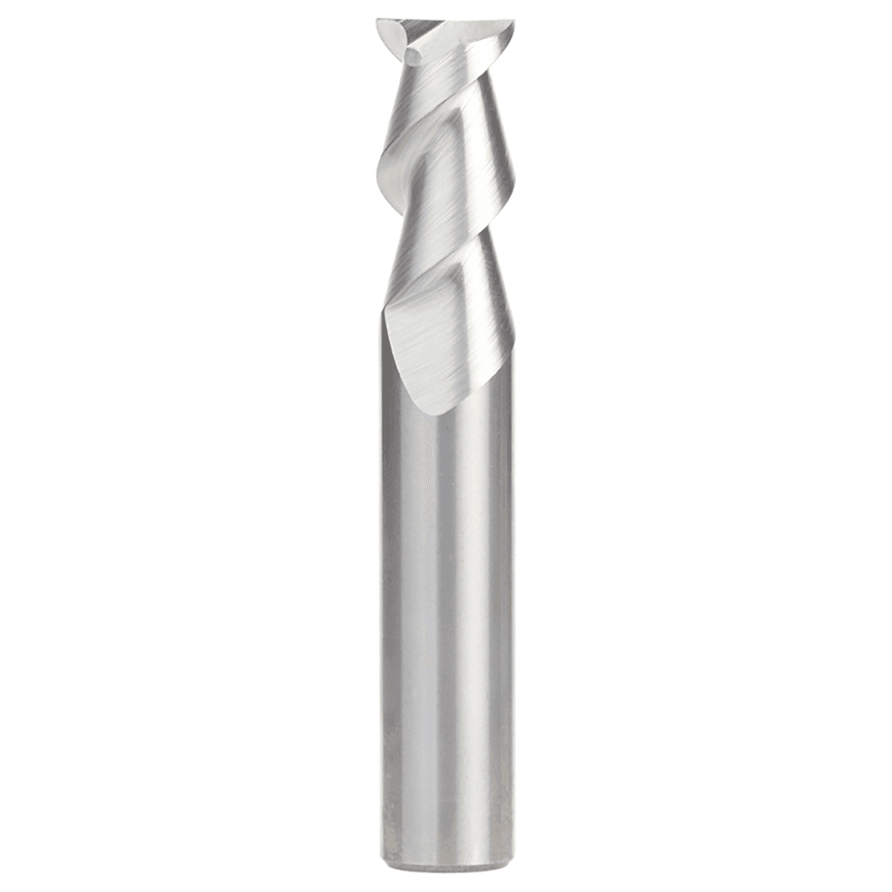CNC 1/2" x 1" 55° Solid Carbide Aluminum/Acrylic Cutting Helix End Mill Bit, 2-Flute, 1/2" Shank