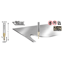1/8" x 2" x 1/2" Up-Cut 'O' Aluminum Cutting CNC Spiral Router Bit, 2-Flute, 1/4" shank