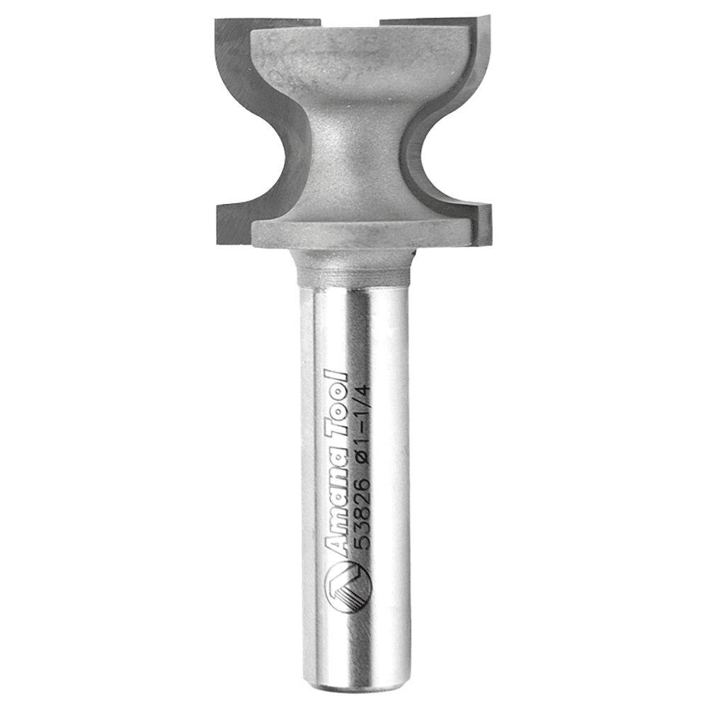 1-1/4" Dia x 1" Carbide Tipped Window Sill Edge 7/32" Radius, 1/2 Shank