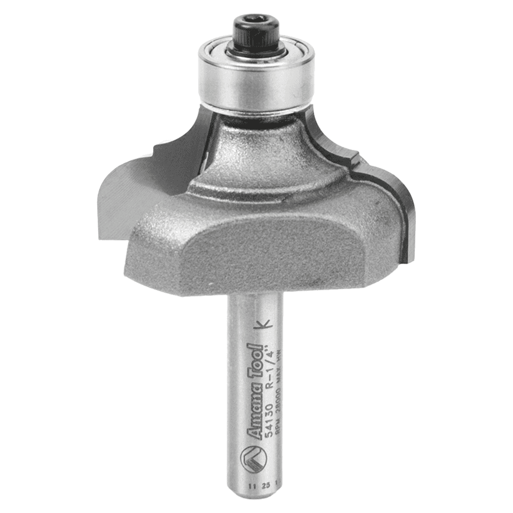 1-3/8" Dia x 11/16" Carbide Tipped Classical Cove/Bead Bit, 1/4" x 3/16" Radius, 1/4" Shank