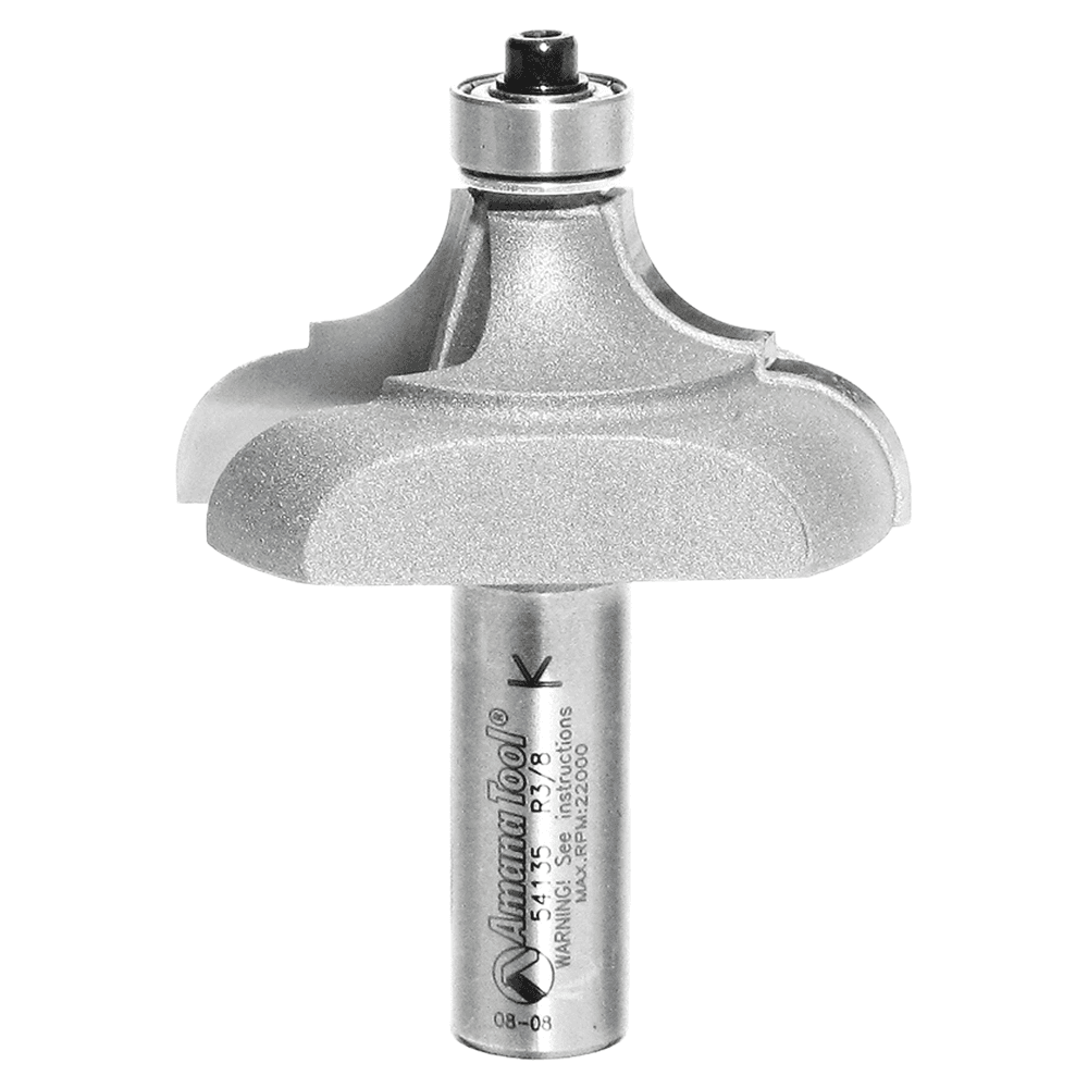 2" Dia x 1" Carbide Tipped Classical Cove/Bead Bit, 3/8" x 3/8" Radius, 1/2" Shank