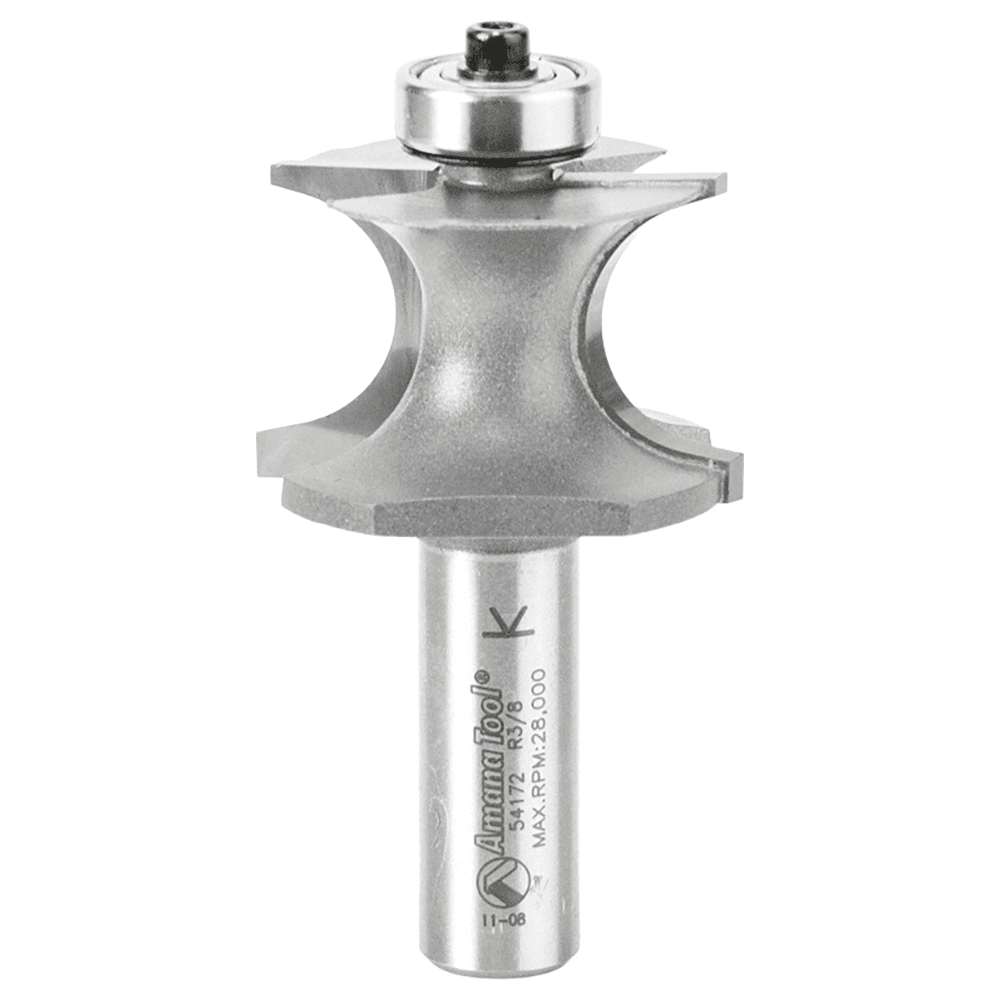 1-1/2" Dia x 1" Carbide Tipped Corner Round Bit, 3/8" Radius, 1/2" Shank