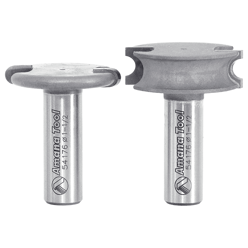 1-1/2" Dia x 1/2" Carbide Tipped Flute Beading Bit, 1/8" Radius, 1/2" Shank Set