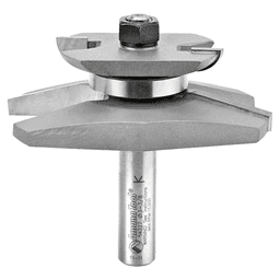 3-3/8" Dia x 1-1/16" Carbide Tipped Traditional Raised Panel Bit with Back Cutter 15° x 1-3/8" Angle, 1/2" Shank