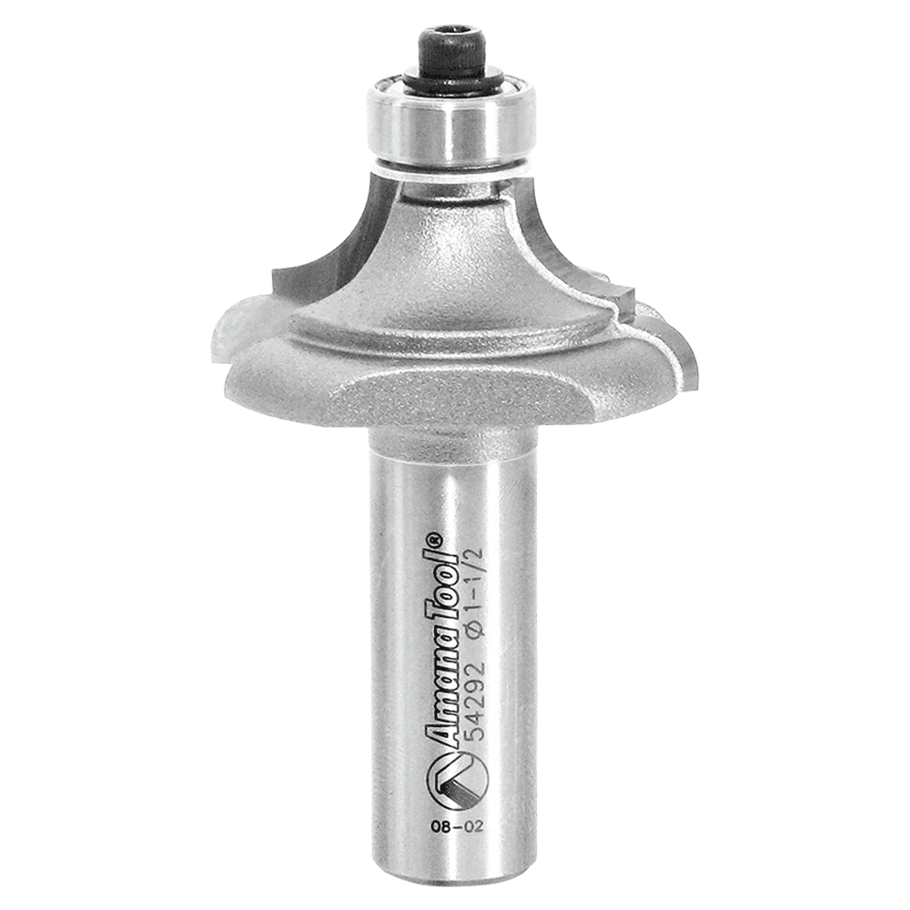 1-1/2" Dia x 5/8" Carbide Tipped Classical Cove/Bead Bit, 3/16" x 5/16" Radius, 1/2" Shank
