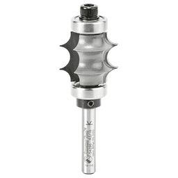 1" Dia x 7/8" Carbide Tipped Multi-Edge Beading Bit, 3/16" Radius, 1/4" Shank with Double Ball Bearing