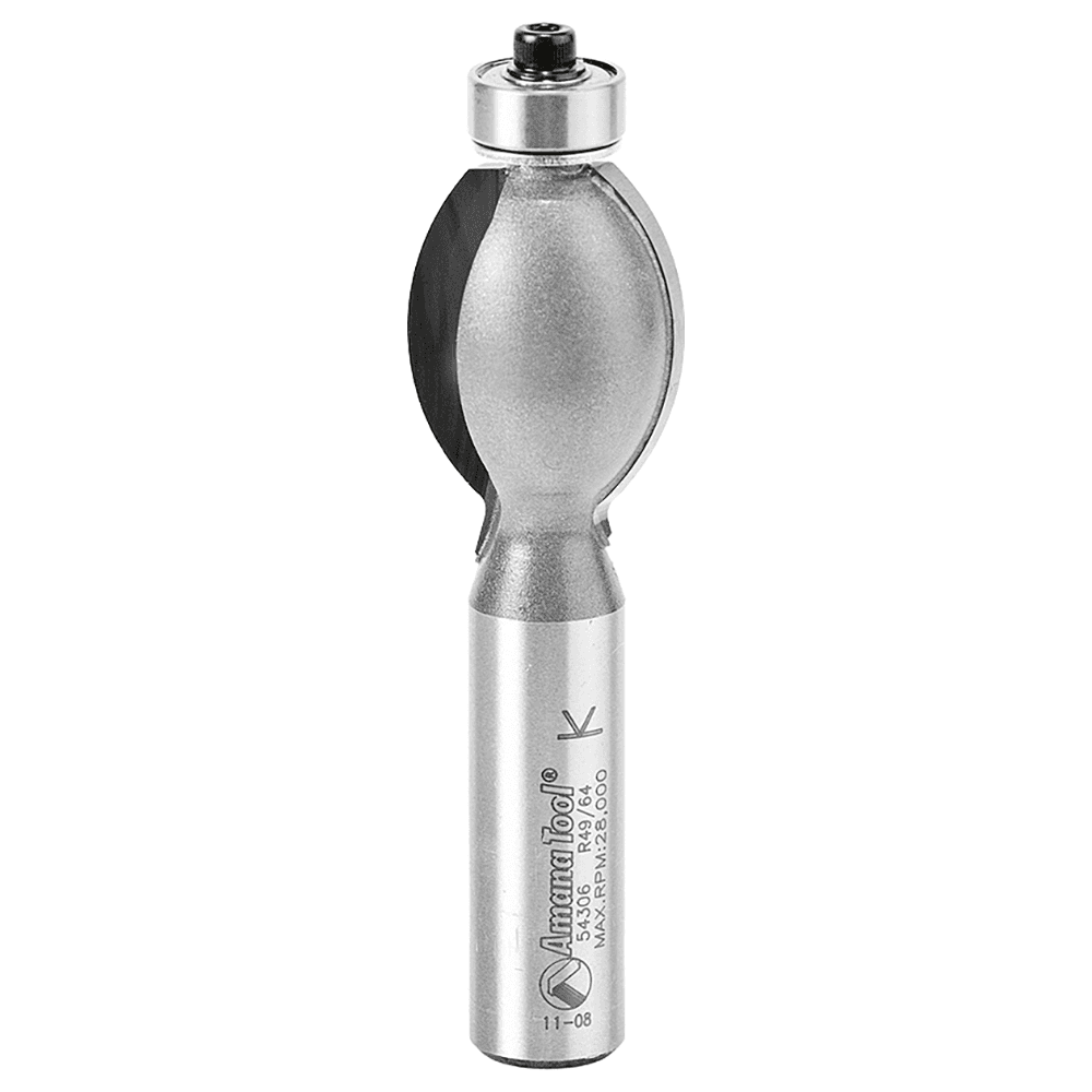 7/8" Dia x 1" Carbide Tipped Edge Fluting Bit, 3/4" Radius, 1/2 Shank