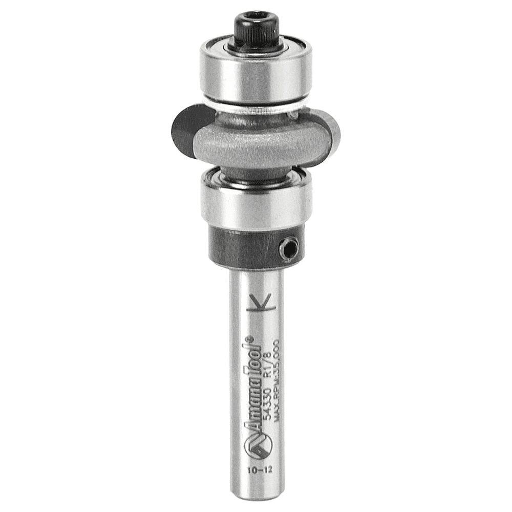3/4" Dia x 1/4" Carbide Tipped Edge Fluting Bit, Assembly 1/8" Radius, 1/4" Shank