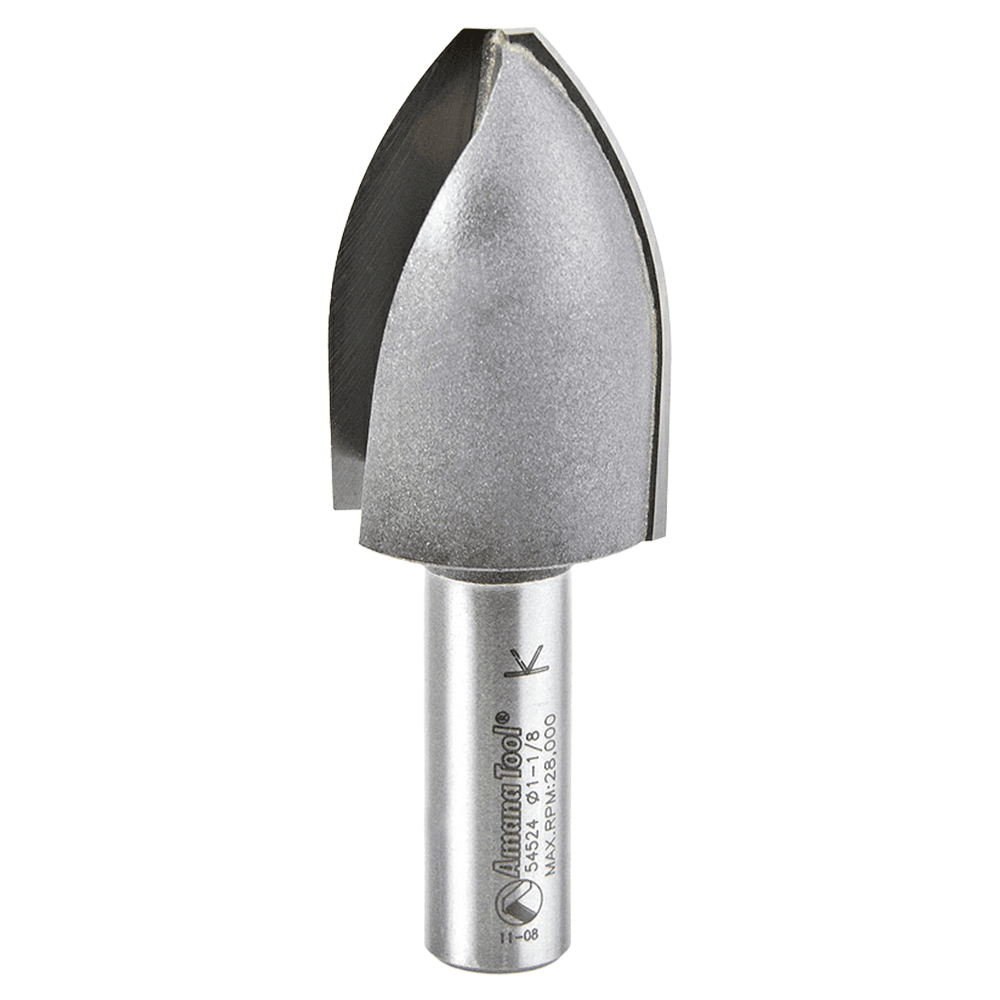 1-1/8" Dia x 1-5/8" Carbide Tipped Cove Vertical Raised Panel Bit, 1-9/16" Radius, 1/2" Shank