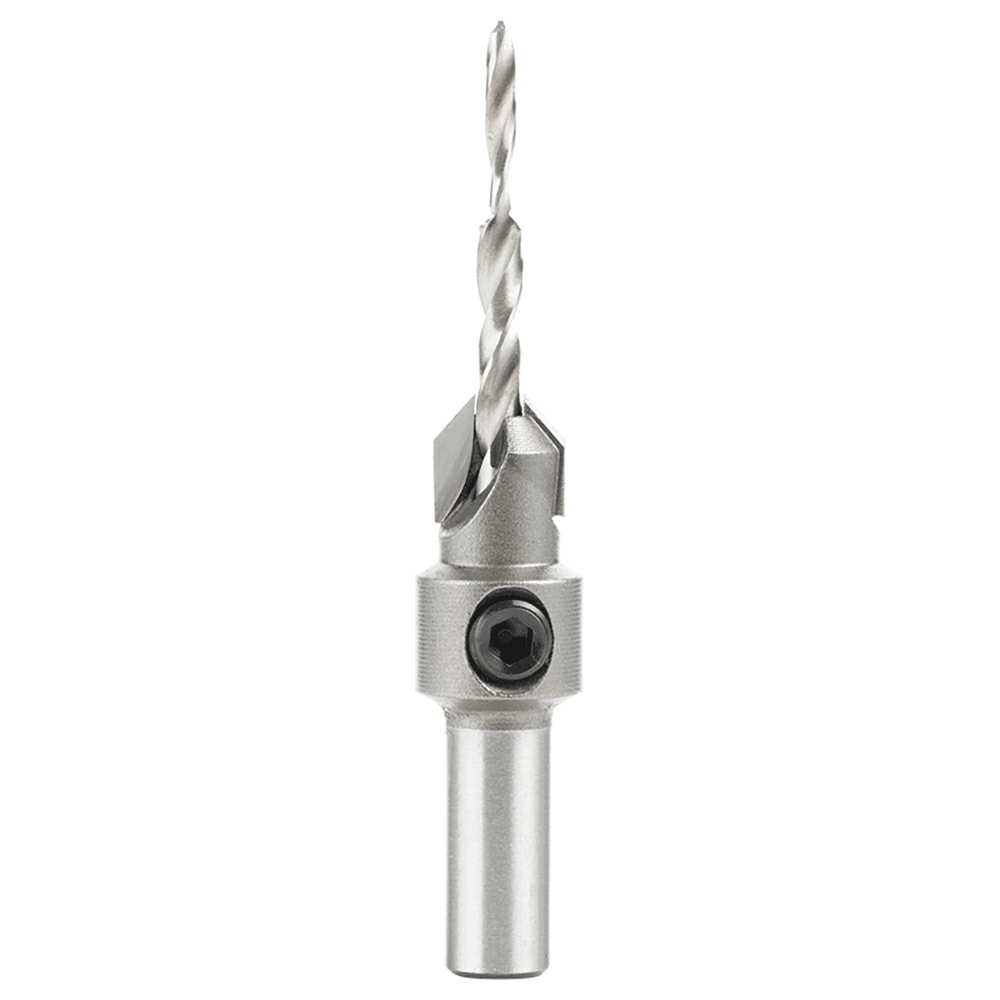 25/64" x 2-3/4" Carbide Tipped Countersink Bit with Slow Spiral Stepped Drill, 5/16" Shank