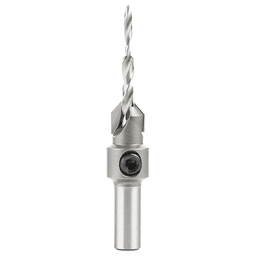 25/64" x 2-3/4" Carbide Tipped Countersink Bit with Slow Spiral Stepped Drill, 5/16" Shank