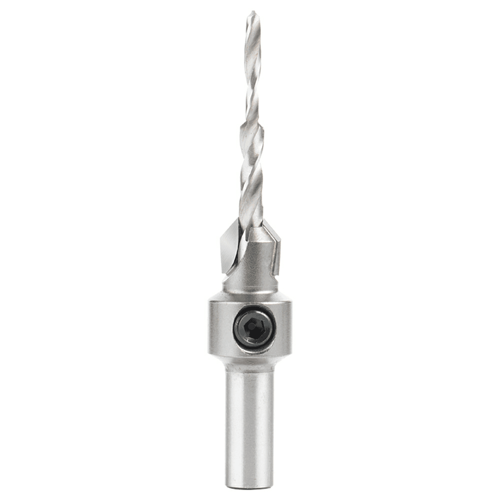 25/64" x 3" Carbide Tipped Countersink Bit with Slow Spiral Stepped Drill, 5/16" Shank