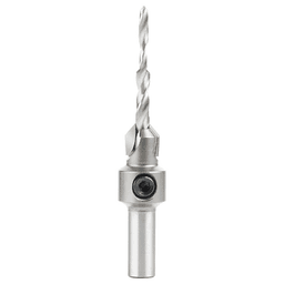 25/64" x 3" Carbide Tipped Countersink Bit with Slow Spiral Stepped Drill, 5/16" Shank