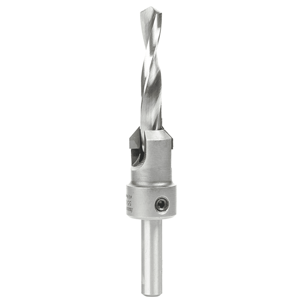 3/4" x 4-15/16" Carbide Tipped Shankless Countersink Bit with Slow Spiral Drill Bit, 3/8" Shank