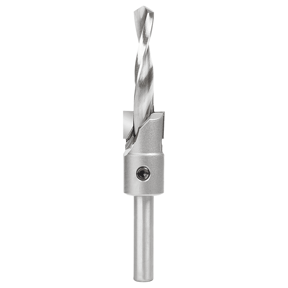 3/4" Dia x 3/8" Drill Dia Carbide Tipped Shankless Counterbore with Slow Spiral Drill, #24 Screw, 3/8" Drill Shank