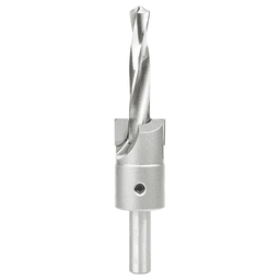 1-1/8" Dia x 1/2" Carbide Tipped Shankless Counterbore with Slow Spiral Drill, 1/2" Drill Shank